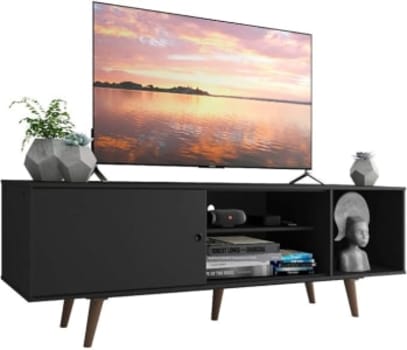 Rack Madesa Dubai para TV até 65 Polegadas com Pés - Preto/Rustic