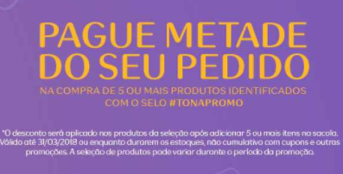 Metade do Preço na Natura + 10% de Desconto - Comprando 5 Produtos ou Mais