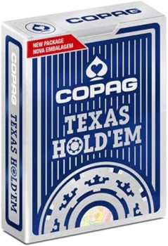 Baralho Poker Texas Hold'em Naipe Grande - Azul - Copag