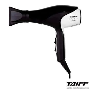 Secador de Cabelo Taiff Duo Íon com 02 Velocidades e 2100W Preto e Branco