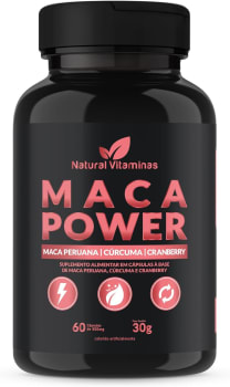 Maca Peruana, Cranberry e Cúrcuma - Ingredientes Naturais - 1 Pote com 60 Cápsula de 500mg - Natural Vitaminas.