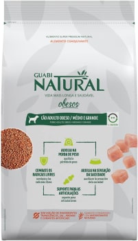 Ração Guabi Natural para Cães Adultos Obesos Raças Médias e Grandes 2,5kg