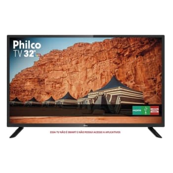 TV LED 32" Philco Ptv32f10d HD com Receptor de Sinal de Tv Digital Integrado 2 HDMI 1 USB