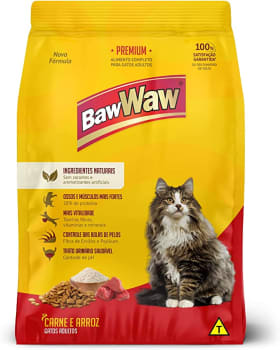 Ração Baw Waw para Gatos Sabor Carne Pequeno