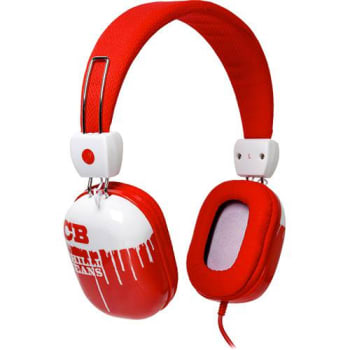 Fone de Ouvido Chilli Beans Supra Auricular Vermelho e Branco HIPSTER TM-612MV/2-3
