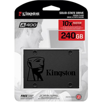 SSD Kingston A400 240GB - 500mb/s para Leitura e 350mb/s para Gravação