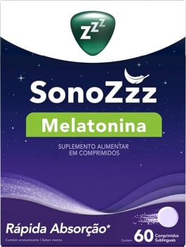 SonoZzz Melatonina ajuda a regular o seu sono. 60 comprimidos sublinguais