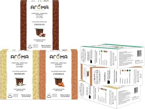 Aroma Selezione 60 Cápsulas Aroma Café Variado Aromatizado - Cápsulas Para Nespresso