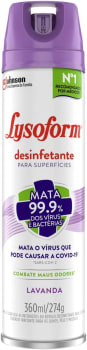 2 Unidades — Desinfetante Aerossol Lysoform Lavanda 360Ml