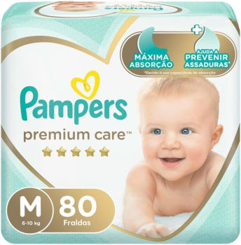 Pampers Fraldas Premium Care M 80 Unidades