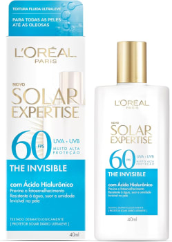 Protetor Solar L'Oréal Paris Expertise The Invisible Fluido sem cor FPS60 - 40g