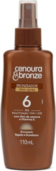 Óleo Bronzeador Spray Fps6, Cenoura e Bronze