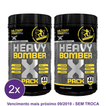 Kit 2x Heavy Bomber Military Trail Pack - Pré Treino com cafeína, aminoácidos, vitaminas e minerais