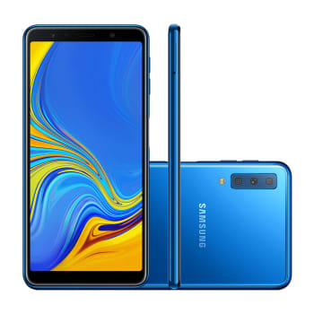 Smartphone Samsung Galaxy A7 128Gb Azul 4G Tela 6.0" Câmera 24MP Selfie 24MP Dual Chip Android 8.0