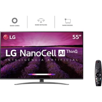 Smart TV LED LG 55'' 55SM8100 Ultra HD 4K NanoCell com Conversor Digital 4 HDMI 3 USB Wi-Fi 240Hz - Preta