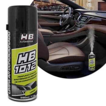 Limpa Ar Condicionado Perfumado HB Automotive Limão 290ml Spray Higienizador