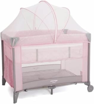 Berço Cercado Portátil p/Bebê Sleep 18kgs Rosa Claro Voyage