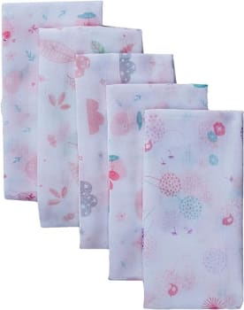 Fralda Super Luxo Mami Estampado para Bebê 70cm X 70cm Contém 05 Un