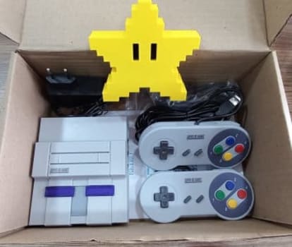 Mini Console Retro Super Nintendo com 130 mil jogos + 2 Controles Super 3D Games