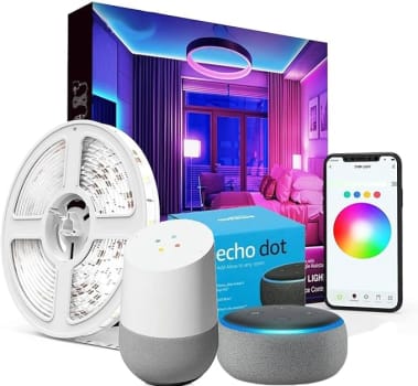 Fita de Led Inteligente Wifi RGB Colorida sem fio 5M - Compatível Com Alexa e com OK Google Home