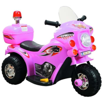Mini Moto Elétrica Infantil Motoca Triciclo 6v Inmetro Rosa