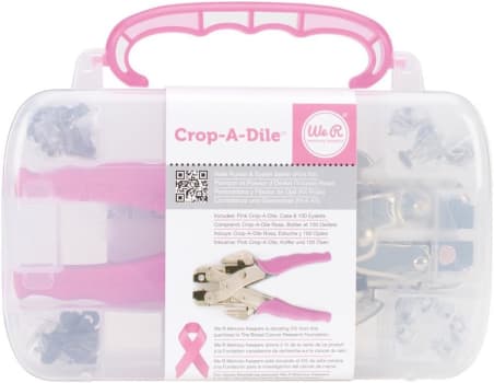 Kit com Aplicador de Ilhós Crop-A-Dile We R - Rosa