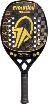 RAQUETE TOTAL BEACH TENNIS Carbono 18k Nível Profissional Modelo Total Evolution + Capa Bolsa Protetora + Tratamento de Fábrica Super Leve Balance Equilibrado