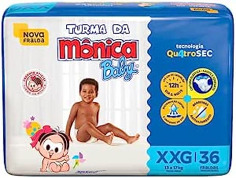 Fralda Turma da Monica Baby Mega XXG 36 Unidades