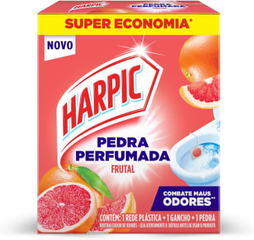 7 Unidades — Limpador e Aromatizador Harpic Sanitário Pedra Perfumada Aroma Plus Citrus