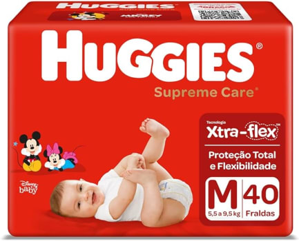 Fralda Huggies Supreme Care M - 40 Unidades