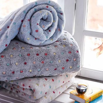[3 cores] Cobertor Solteiro Fleece Confete Azul - Casa & Conforto