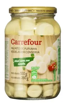 Palmito Pupunha Rodelas Em Conserva Carrefour 550g