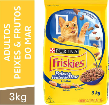 Ração Seca Para Gatos Adultos Peixes e Frutos Do Mar 3Kg - Nestlé Purina Friskies