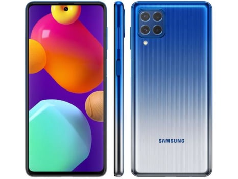 Smartphone Samsung Galaxy M62 128GB Azul - 4G 8GB RAM Tela 6,7” Câm. Quádrupla + 32MP - Magazine Ofertaesperta