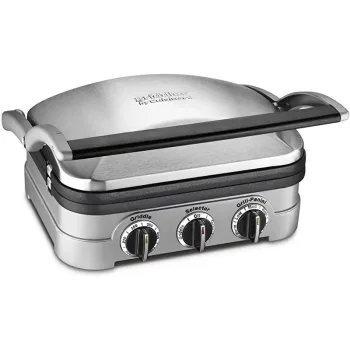 Grill e Chapa Elétrica Cuisinart Griddler GR-4NCBR 1500W 127V Aço Escovado