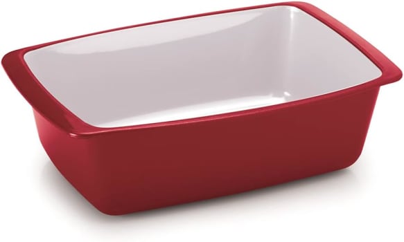 Travessa Retangular Duo Chef, Plasútil, Vermelho, 460 ml