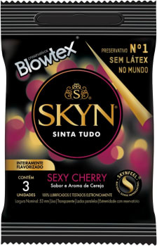 3 Unidades — Preservativo Sexy Cherry, SKYN, Multicor, 3 Unidades