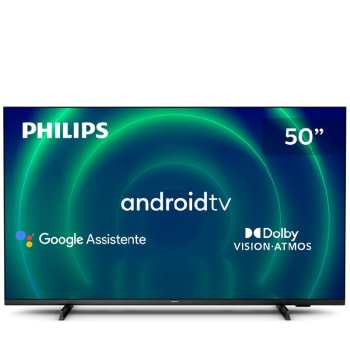  Smart TV Philips 50" 4K UHD LED 50PUG7406/78 Dolby Vision e Dolby Atmos Tecnologia Inteligente Android
