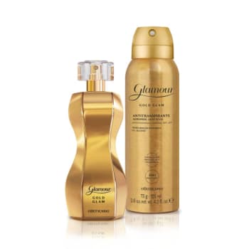 Combo Glamour Gold Glam: Desodorante Antitranspirante Aerossol 75g/125ml + Desodorante Colônia 75ml