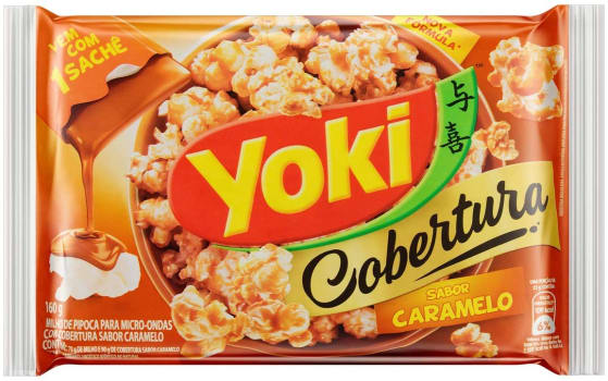 10 Unidades - Popcorn Micro Cobertura Caramelo Yoki 160g 