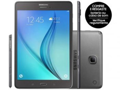 Tablet Samsung Galaxy Tab A 16GB 8" 4G Wi-Fi - Android 5.0 Proc. Quad Core Câmera Integrada Bivolt
