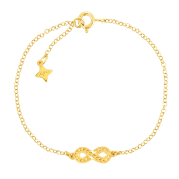 Pulseira Life Amuleto Infinito em Prata 925 com Banho de Ouro Amarelo 18k