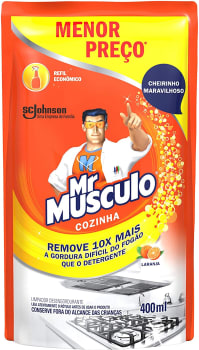 5 Unidades Desengordurante Mr Músculo Cozinha Refil Laranja 400ml