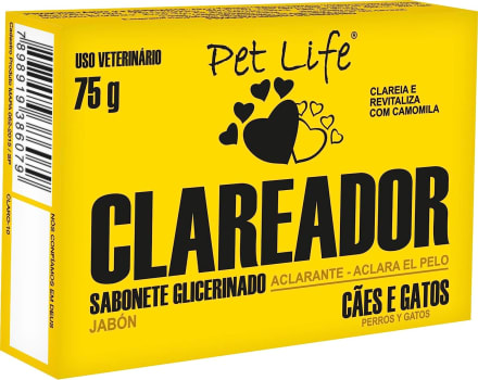 3 Unidades — Sabonete Pet Life Clareador Cães E Gatos 75g