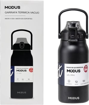 Garrafa Térmica Isolada a Vácuo De Aço Inoxidável 304 1700ML Grande Capacidade Com Canudo (Preto)