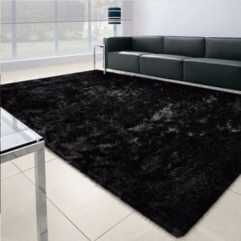 Tapete Felpudo para Sala e Quarto Casa Dona 100x150cm Preto - Magazine Ofertaesperta