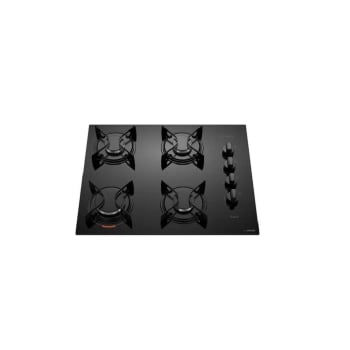 Cooktop Atlas 4 Bocas Utop com Mesa de Vidro Preto - Bivolt - Cooktop 4 Bocas