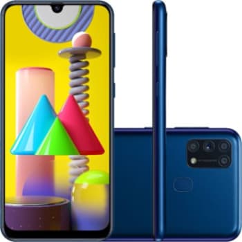 Smartphone Samsung Galaxy M31 Dual Chip Android 10.0 Tela 6.4" Octa-Core 128GB 4G Câmera Quádrupla 64MP+8MP+5MP+5MP - Azul