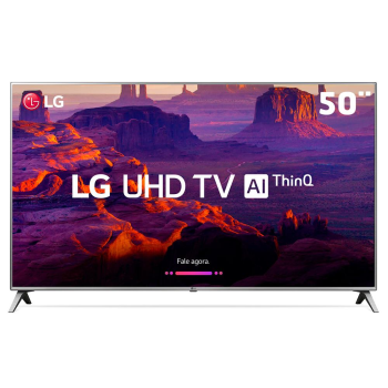 Smart TV LED 50" Ultra HD 4K LG 50UK6520PSA com Inteligência Artificial ThinQ AI, WI-FI, Processador Quad Core, HDR 10 Pro, HDMI e USB