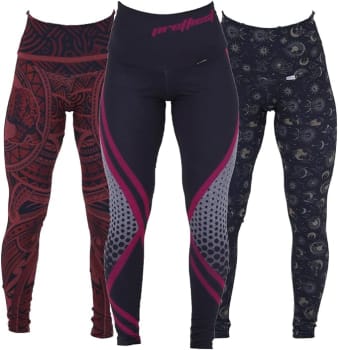 Kit com 3 Leggings Mescla Sublimadas Cintura Alta Suplex